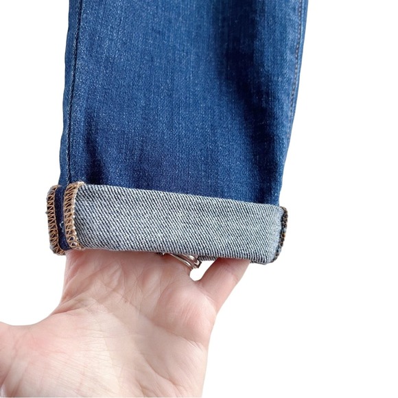 L'Agence Size 24 Rachel Slim Mid-Rise Jeans Distressed Diamond Destruct Blue - Picture 9 of 11